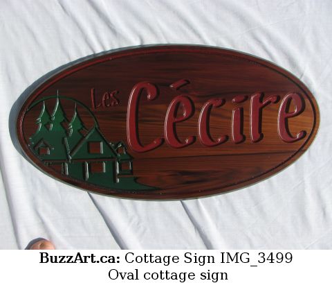 Oval cottage sign